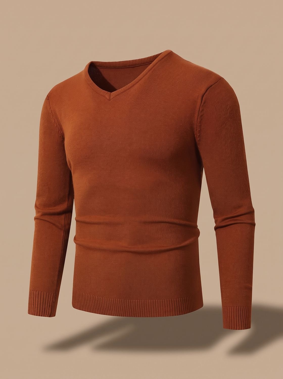 Men's Slim-Fit V-Neck Fine-Knit Sweater - Harren Cole
