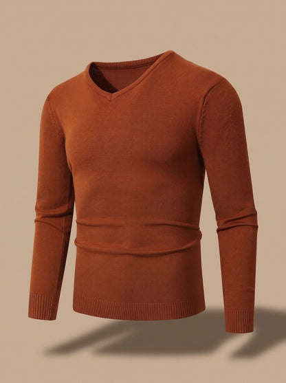 Men's Slim-Fit V-Neck Fine-Knit Sweater - Harren Cole