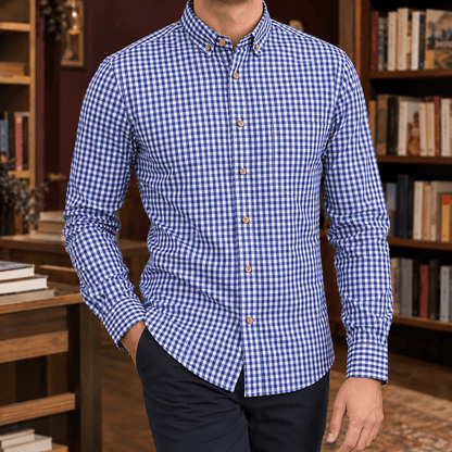 Men's Slim Gingham Button Down Shirt - Harren Cole