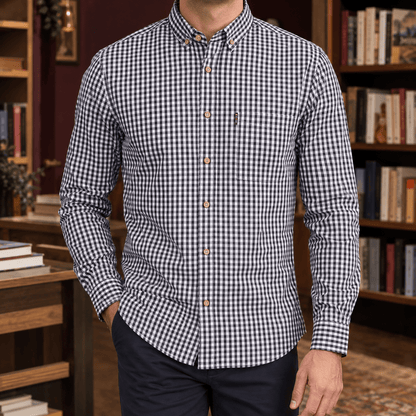 Men's Slim Gingham Button Down Shirt - Harren Cole