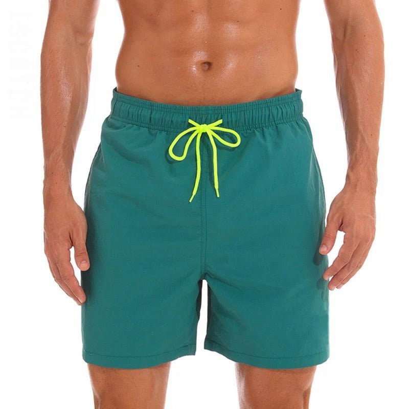 Men’s Solid Color Swim Shorts with Contrast Drawstring - Harren Cole
