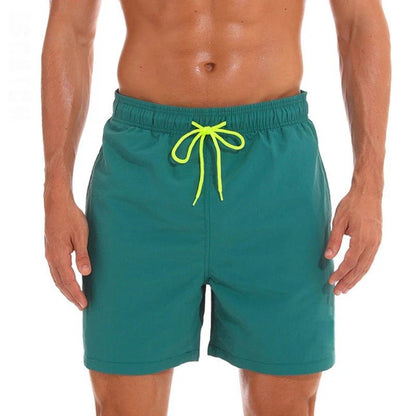 Men’s Solid Color Swim Shorts with Contrast Drawstring - Harren Cole