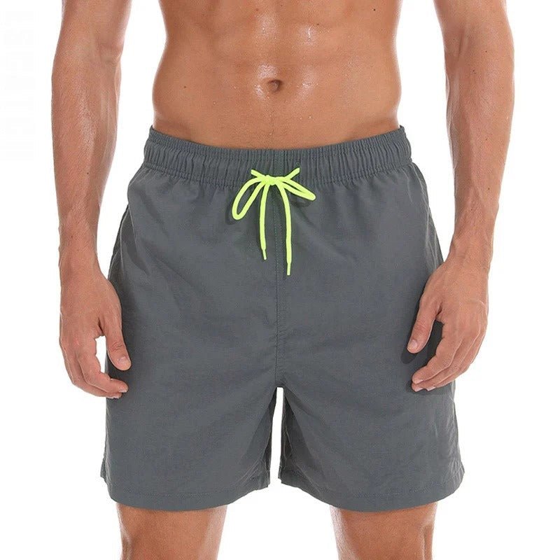 Men’s Solid Color Swim Shorts with Contrast Drawstring - Harren Cole