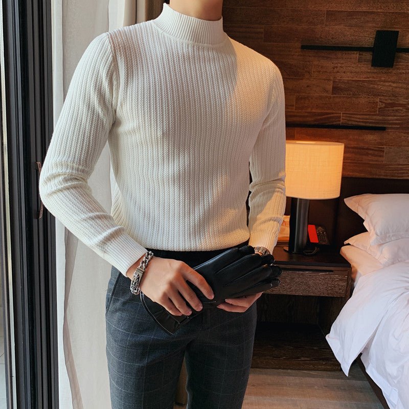 Men's Solid Pullover Sweater With Classic Collar - Harren Cole