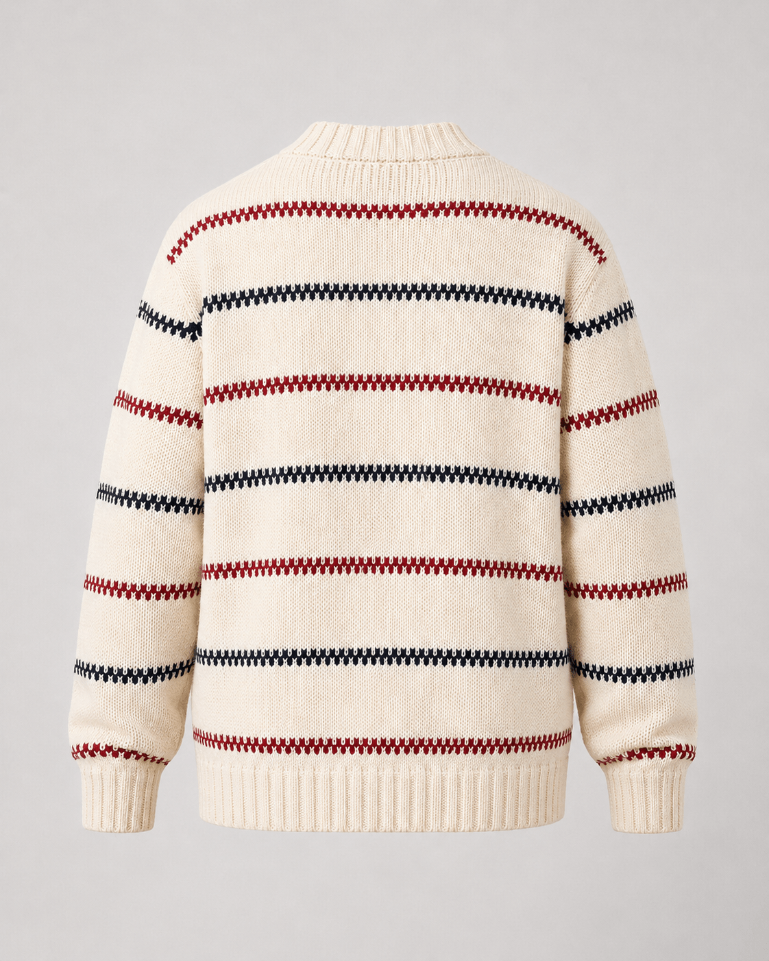 Men's Striped Knit Crew Neck Sweater - Harren Cole