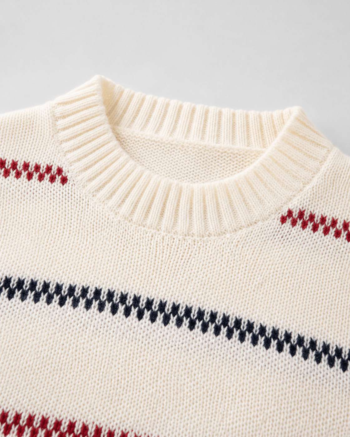 Men's Striped Knit Crew Neck Sweater - Harren Cole