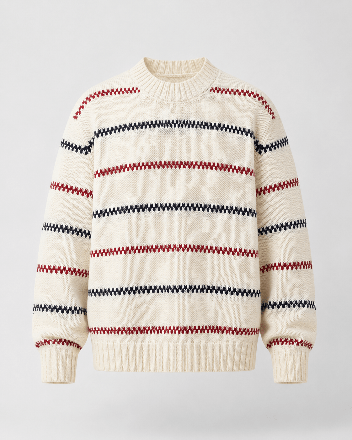 Men's Striped Knit Crew Neck Sweater - Harren Cole