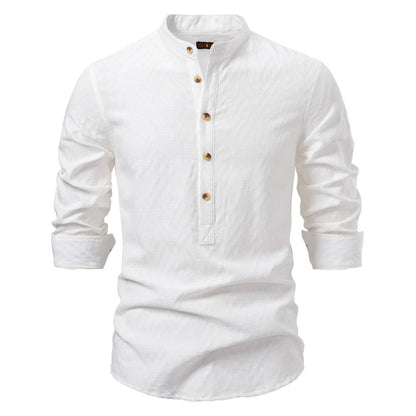 Men's Stylish Stand - Up Collar Shirt - Harren Cole