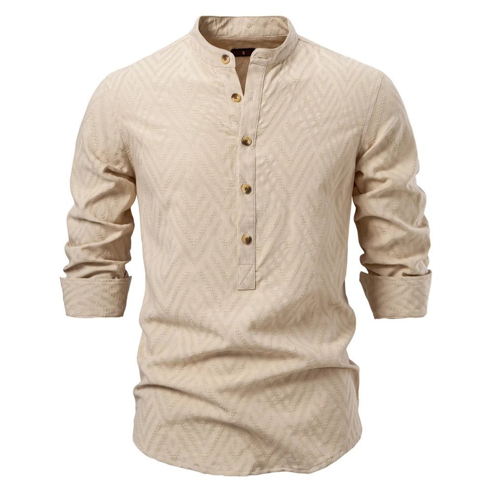 Men's Stylish Stand - Up Collar Shirt - Harren Cole