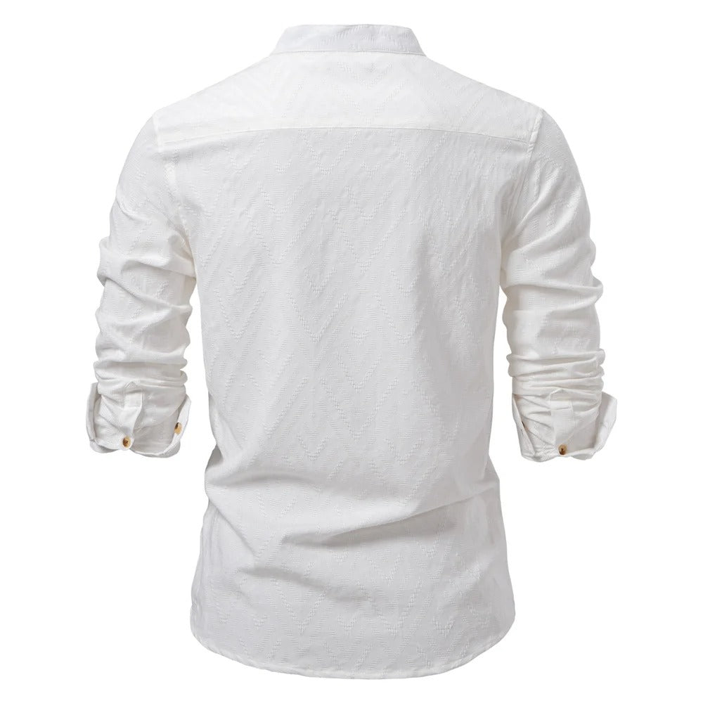 Men's Stylish Stand - Up Collar Shirt - Harren Cole