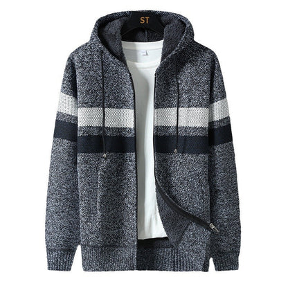 Men's Teddy-Lined Knit Hooded Jacket - Harren Cole