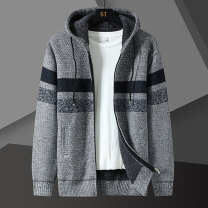 Men's Teddy-Lined Knit Hooded Jacket - Harren Cole