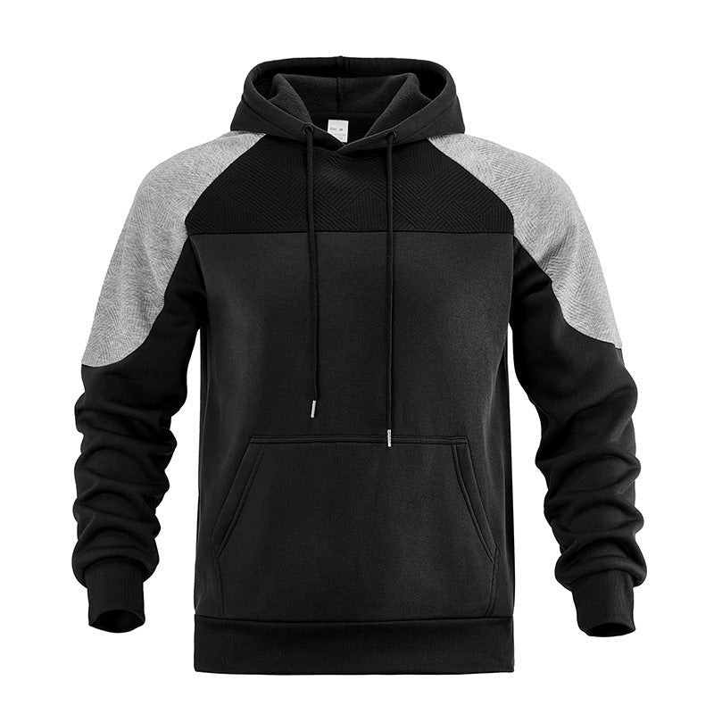 Men's Textured Contrast Panel Hoodie - Harren Cole