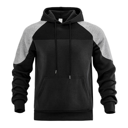 Men's Textured Contrast Panel Hoodie - Harren Cole