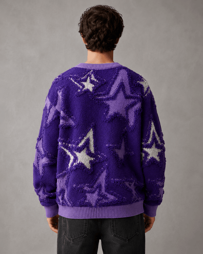 Men's Textured Star Knit Sweater Relaxed Fit - Harren Cole