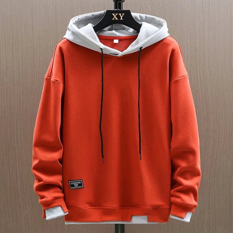 Men's Two-Tone Pullover Hoodie Relaxed Fit - Harren Cole
