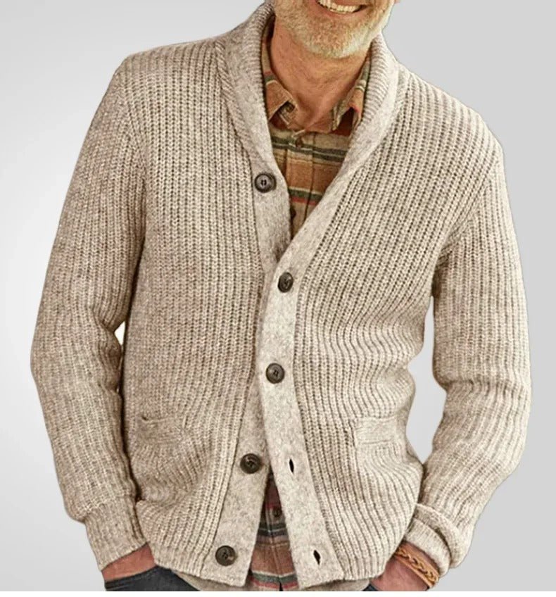 Men's V - Neck Cardigan Sweater - Harren Cole
