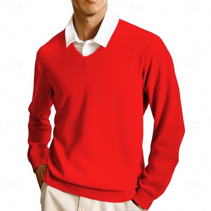 Men's V-Neck Knit Sweater - Harren Cole