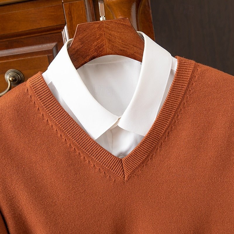 Men's V-Neck Knit Sweater - Harren Cole