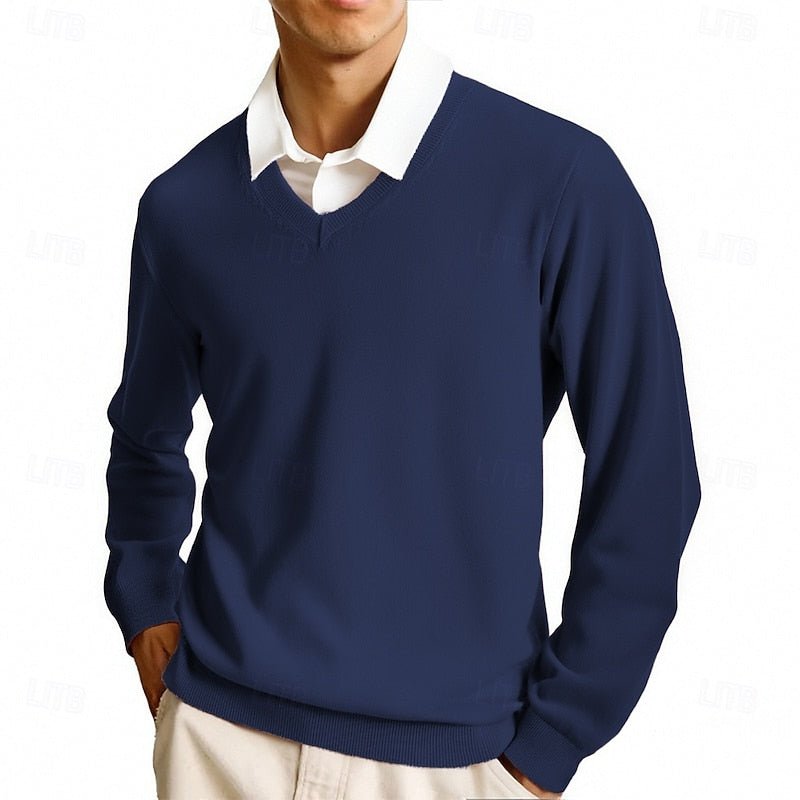 Men's V-Neck Knit Sweater - Harren Cole