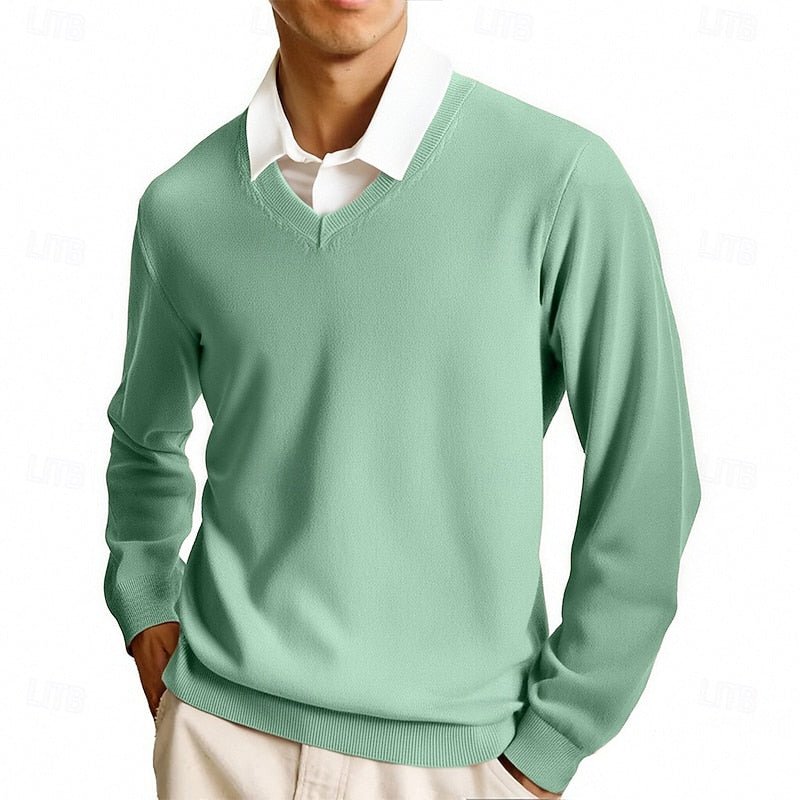 Men's V-Neck Knit Sweater - Harren Cole