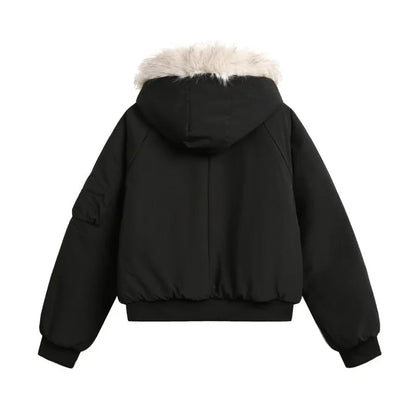 Men’s Warm Bomber Jacket with Fur Hood - Harren Cole