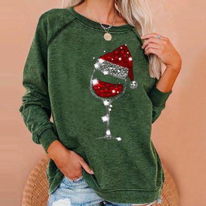 MerryGlass - Sweatshirt mit Weinglas - Print - Livezo