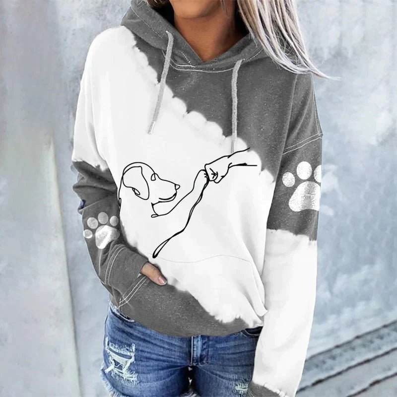 Mia - Trendiger lockerer Hoodie mit Hundeaufdruck - Livezo