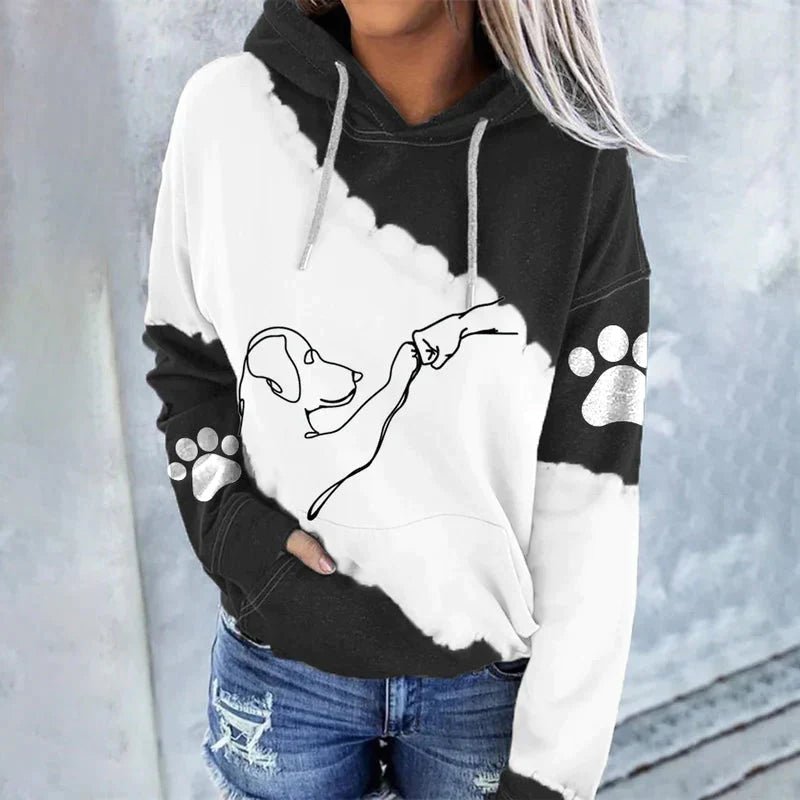 Mia - Trendiger lockerer Hoodie mit Hundeaufdruck - Livezo