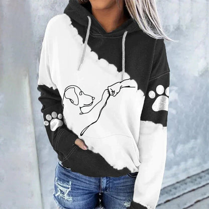 Mia - Trendiger lockerer Hoodie mit Hundeaufdruck - Livezo