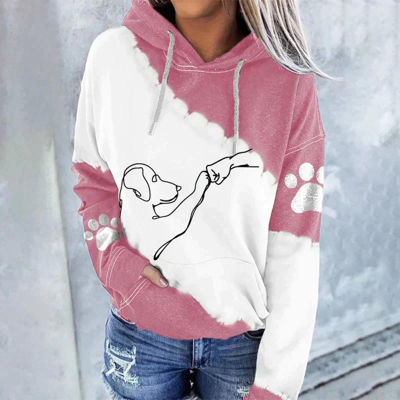 Mia - Trendiger lockerer Hoodie mit Hundeaufdruck - Livezo
