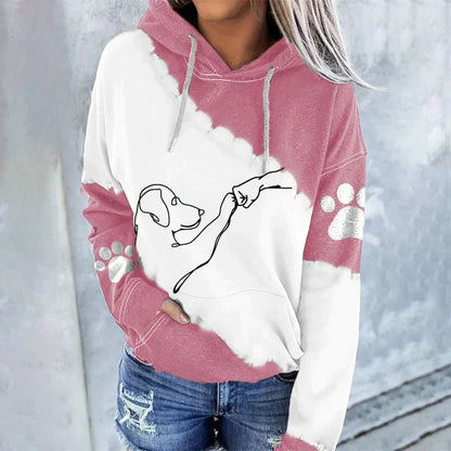 Mia - Trendiger lockerer Hoodie mit Hundeaufdruck - Livezo