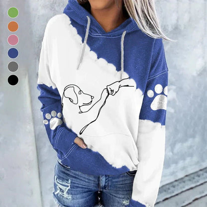 Mia - Trendiger lockerer Hoodie mit Hundeaufdruck - Livezo