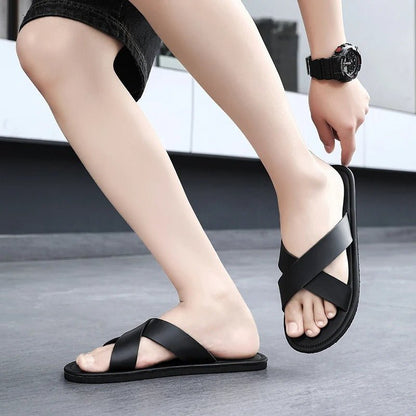 Minimalist Cross - Strap Summer Sandal - Harren Cole