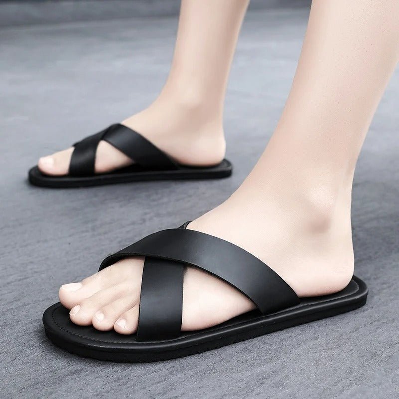 Minimalist Cross - Strap Summer Sandal - Harren Cole
