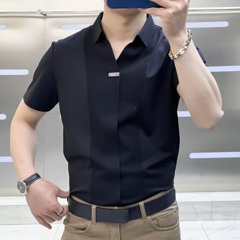 Modern Patchwork Shirt - Business - Look, lässiger Komfort - Livezo