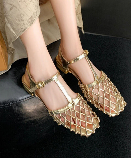 Neue Französische Sandalen mit Hohlem Schnallenriemen - Livezo
