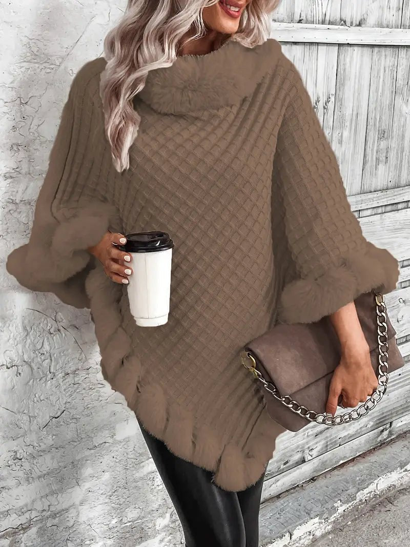 Nikoline - Luxuriöser Warmer Pullover mit Pelzbesatz - Livezo