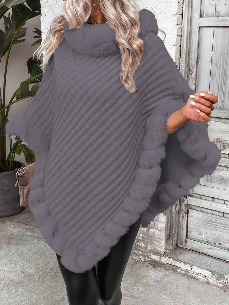 Nikoline - Luxuriöser Warmer Pullover mit Pelzbesatz - Livezo