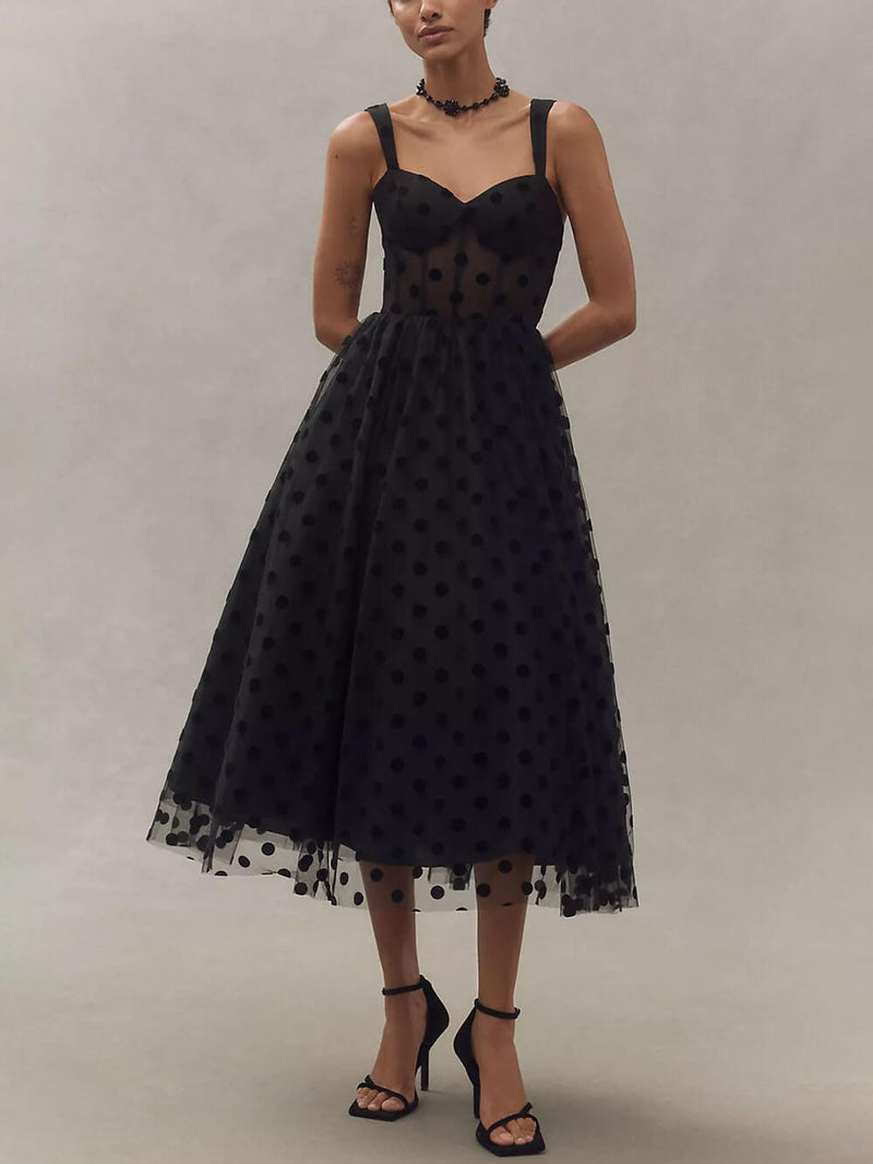 Noirélla - Tupfen - Tüll Sweetheart - Midikleid - Livezo