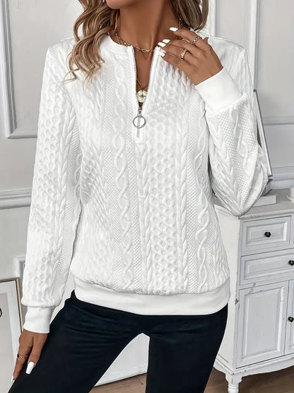Olivia | Halb - Reißverschluss Strickpullover - Livezo