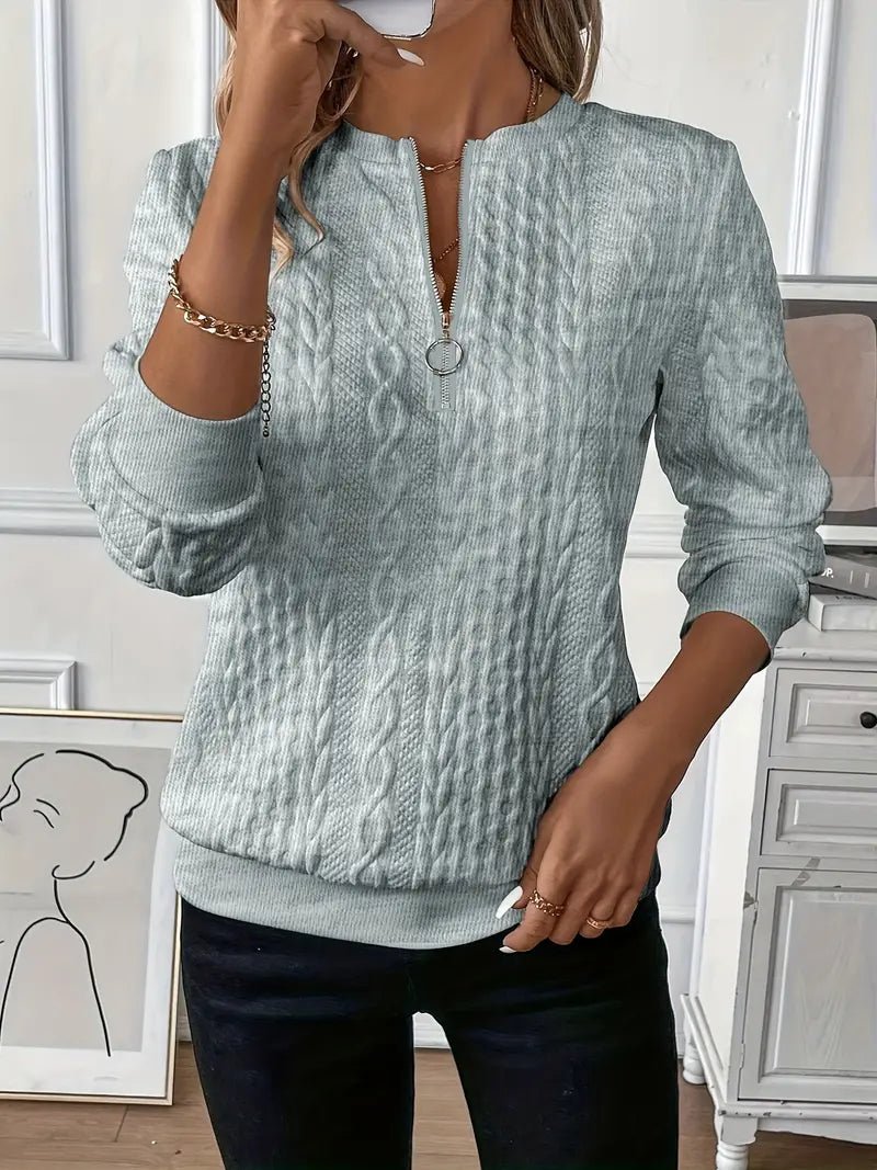 Olivia | Halb - Reißverschluss Strickpullover - Livezo