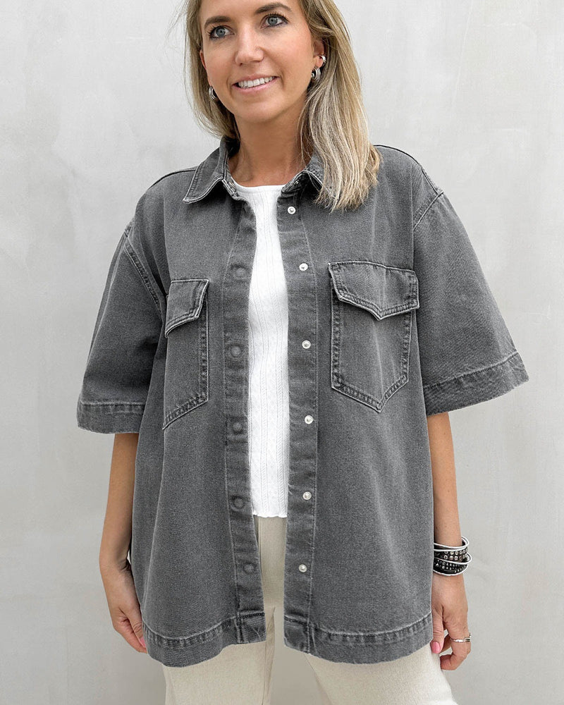 Oversized Jeanshemd-Jacke