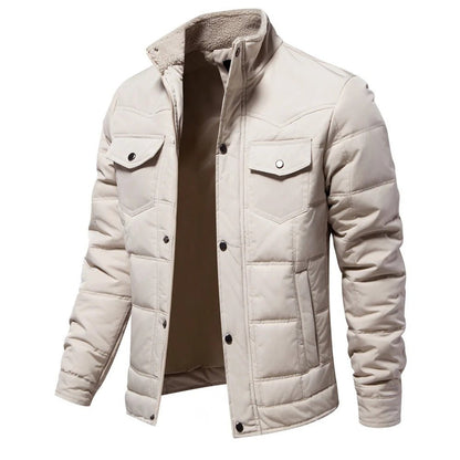 Padded Winter Jacket with Stand - Up Collar for Men - Harren Cole