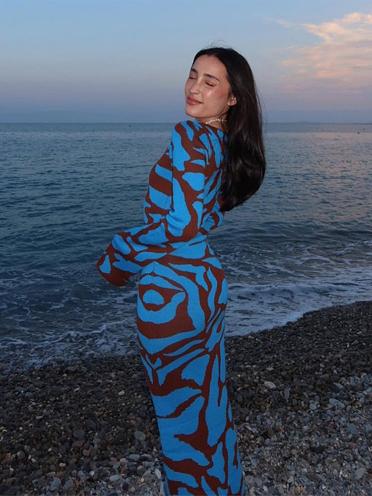 Paloma - Elegantes langärmeliges Strickkleid - Livezo