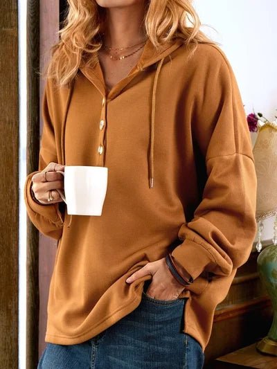 Paula - Vintage Langärmeliges Pullover mit Knöpfen - Livezo