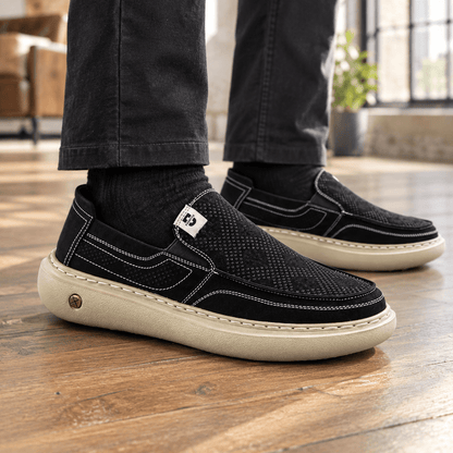 Perforated Slip-On Loafers With Cushioned Sole - Harren Cole