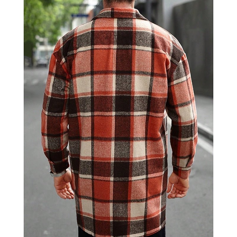 Plaid Shirt Jacket With Chest Pockets - Harren Cole