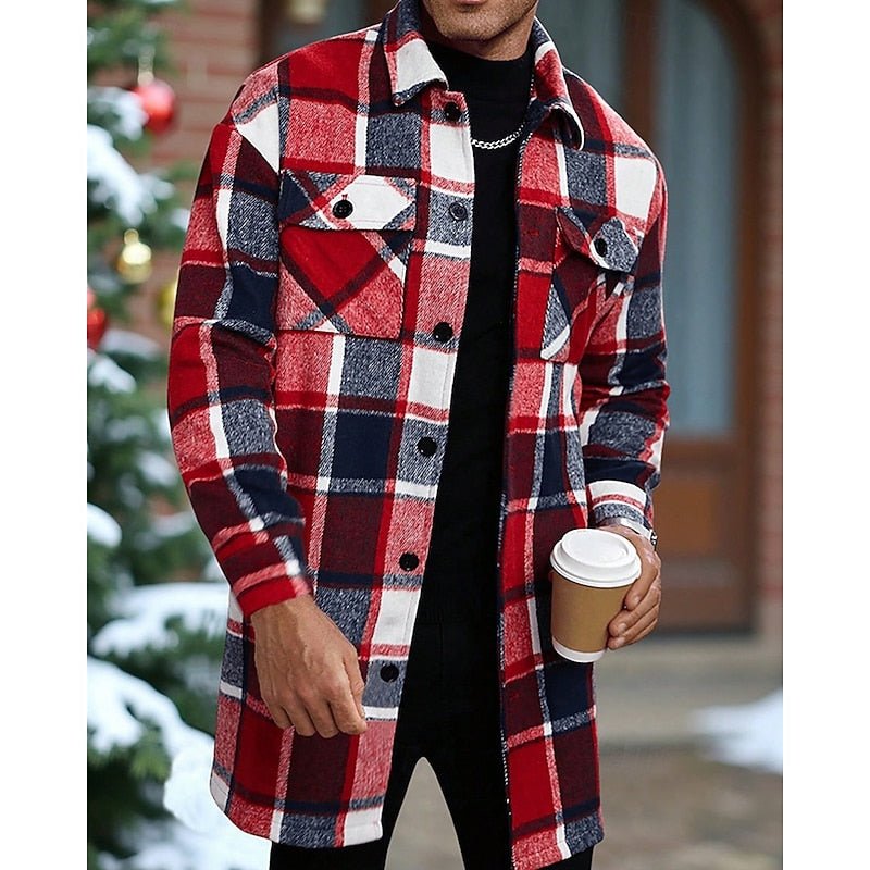 Plaid Shirt Jacket With Chest Pockets - Harren Cole