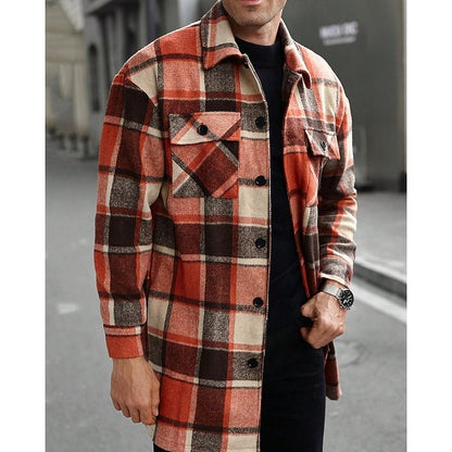 Plaid Shirt Jacket With Chest Pockets - Harren Cole